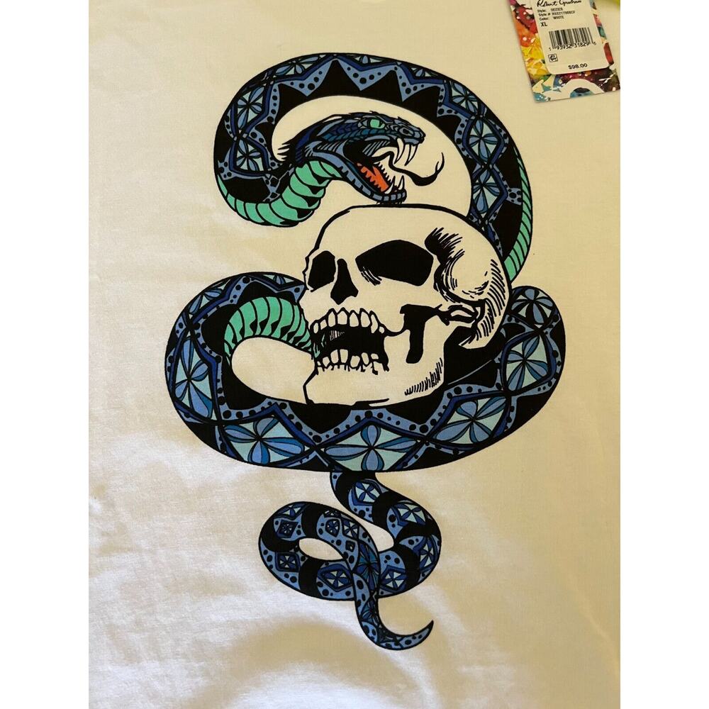 Robert Graham Men's Dozier Skull Graphic T Shirt White Size XL NWT - Picture 14 of 16